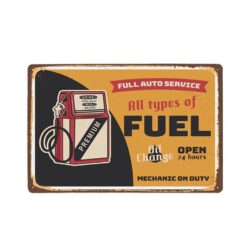 placa metal vintage combustible