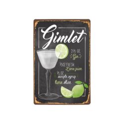 gimlet vintage placa de metal