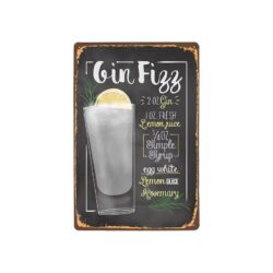 placa metal vintage gin fizz
