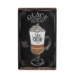 expreso hielo con plato de metal vintage