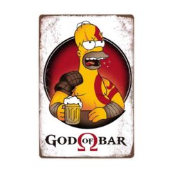 placa de metal del dios de la barra vintage