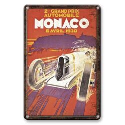 placa de metal vintage gran prix monaco 1930