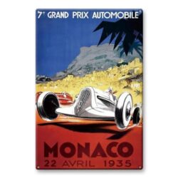 placa de metal vintage gran prix monaco 1935
