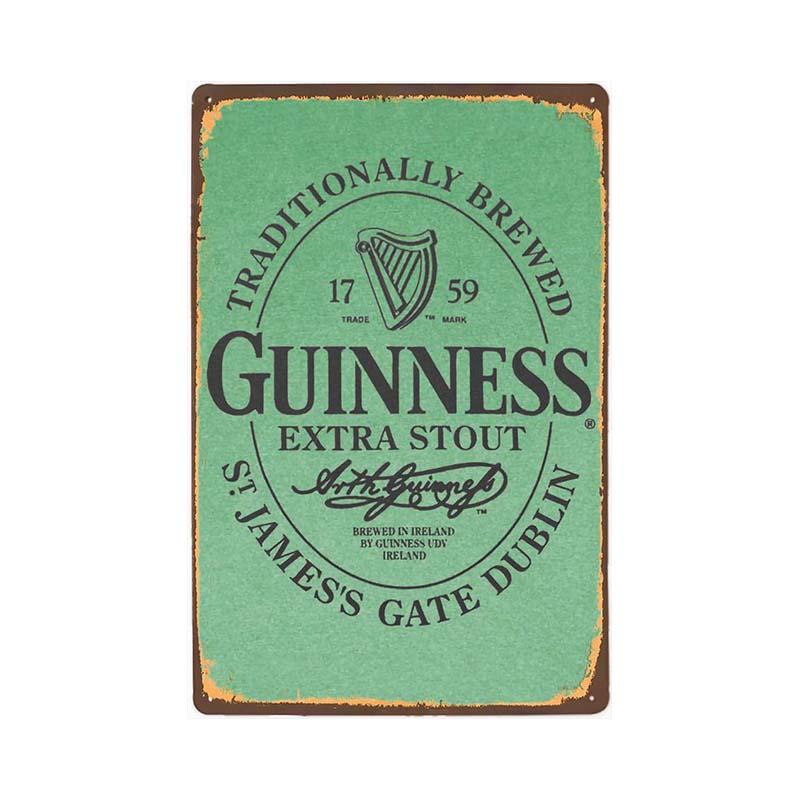 placa metal vintage guinness extra stout placa metal vintage guinness extra stout