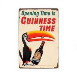 placa metal vintage guinness time