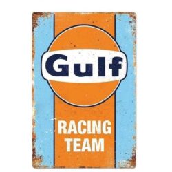 letrero de metal vintage gulf 2
