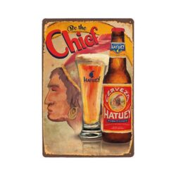 hatuey placa metalica vintage