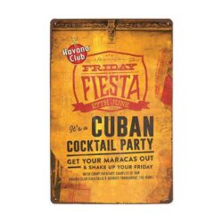 placa metal vintage havana club fiesta