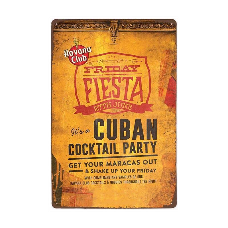 placa metal vintage havana club fiesta placa metal vintage havana club fiesta