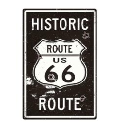 placa metal vintage historica ruta 66