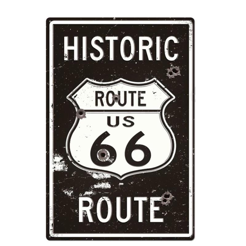 placa metal vintage historica ruta 66 placa metal vintage historica ruta 66