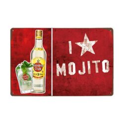 placa de metal vintage i love mojito
