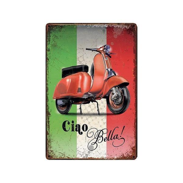 placa de metal vintage italia placa de metal vintage italia