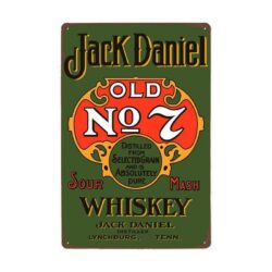 placa de metal vintage jack daniels n 7