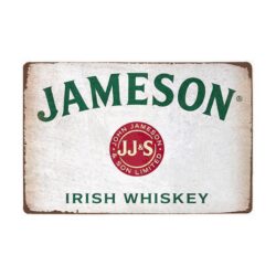 placa de metal vintage jameson