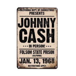 placa de metal vintage johnny cash