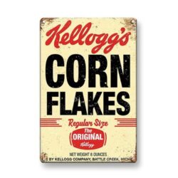 placa de metal kelloggs vintage