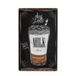 placa de metal vintage latte glace