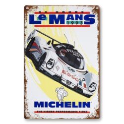 placa metal vintage le mans michelin