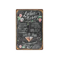 placa de metal vintage lychee cosmo