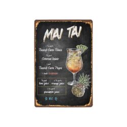 placa metal vintage mai tai