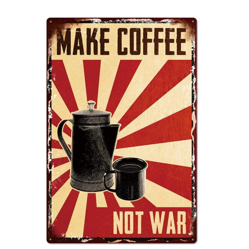 placa de metal vintage hacer cafe no guerra placa de metal vintage hacer cafe no guerra