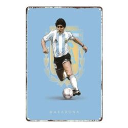 placa metal maradona vintage