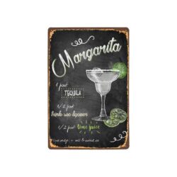 placa metal margerita vintage