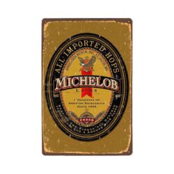 placa metal vintage michelob