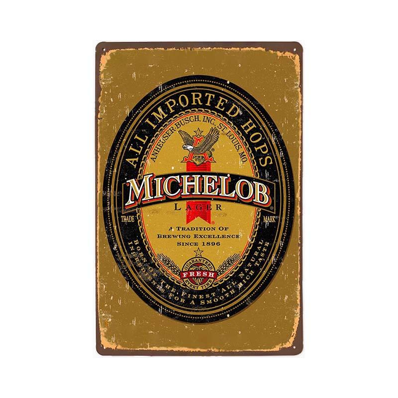 placa metal vintage michelob placa metal vintage michelob