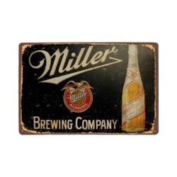placa metal vintage miller brewing company
