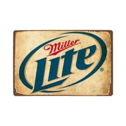 placa de metal miller lite vintage