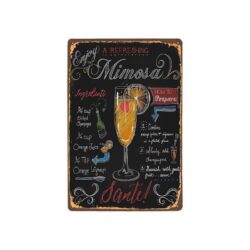mimoza placa metal vintage