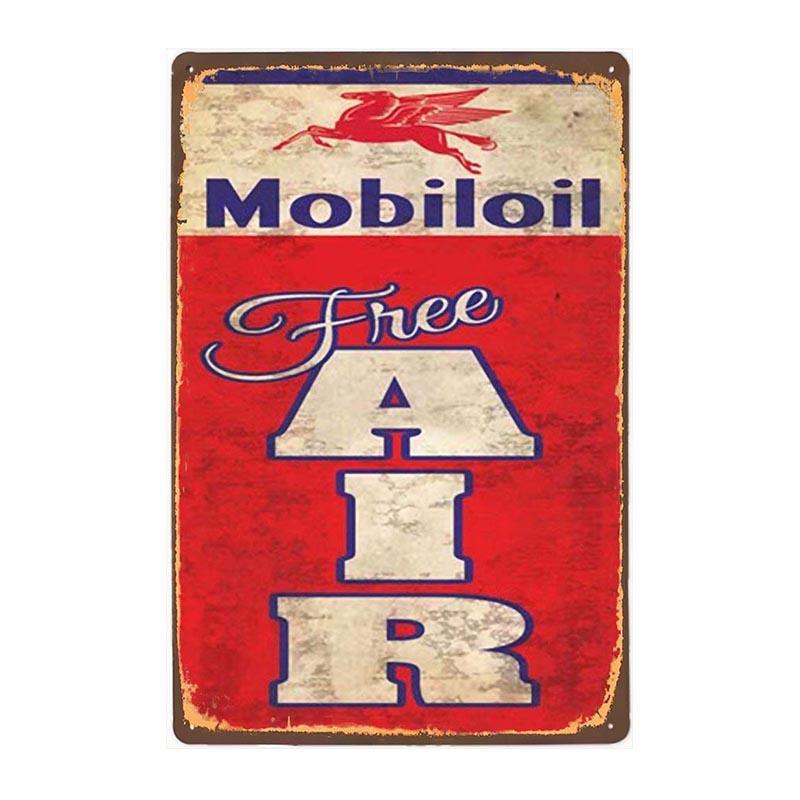 placa metal vintage mobiloil libre aire placa metal vintage mobiloil libre aire