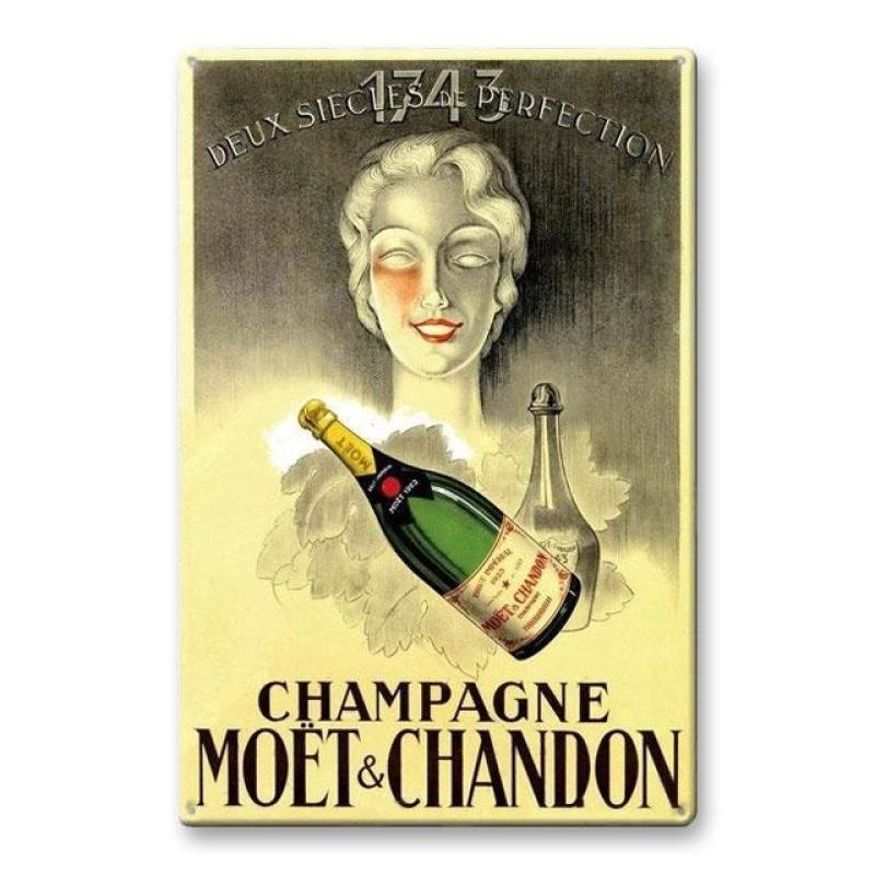 placa de metal vintage moet chandon placa de metal vintage moet chandon