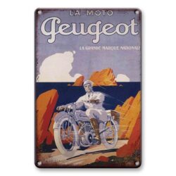 placa de metal vintage motocicleta peugeot