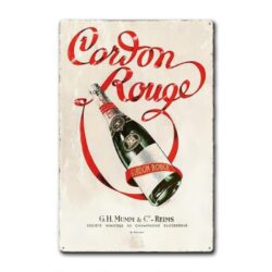 placa metal vintage mumm gordon rojo
