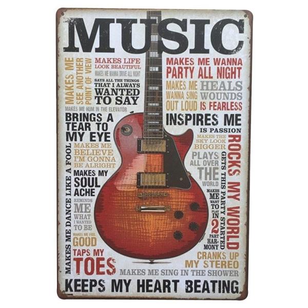 placa metal de musica vintage placa metal de musica vintage