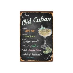 placa metal cubana vieja vintage
