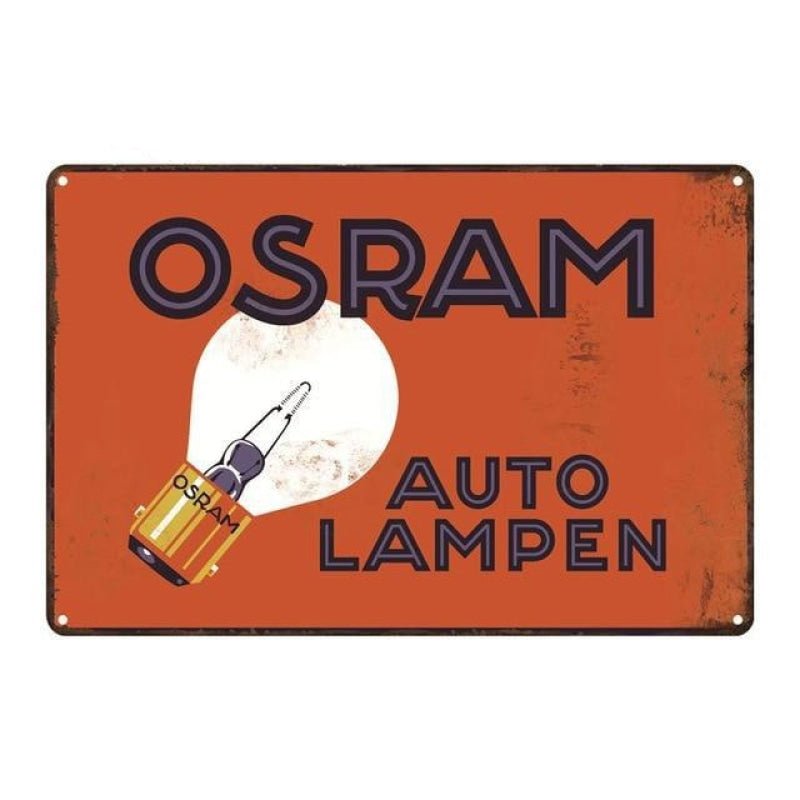 placa de metal osram vintage placa de metal osram vintage