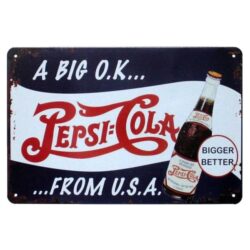placa de metal pepsi vintage