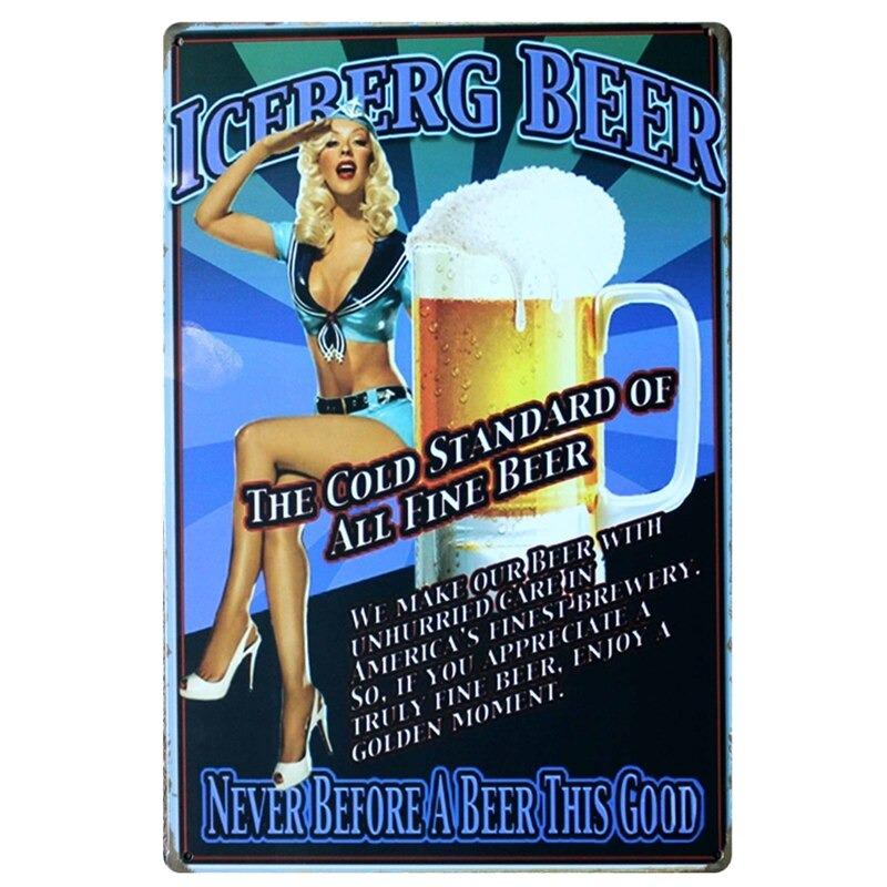 placa metal vintage pin up cerveza fresca placa metal vintage pin up cerveza fresca