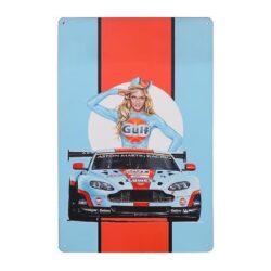 letrero de metal vintage martini pin up