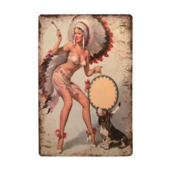 placa de metal pin up india vintage