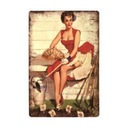 placa metal jardinera pin up vintage