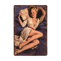 placa metal vintage pin up letra
