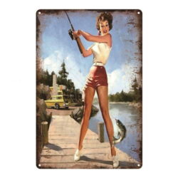 placa metal vintage pin up melocoton