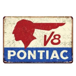 placa metal vintage pontiac