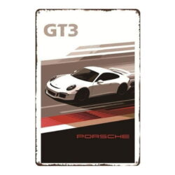 placa metalica vintage porsche gt3