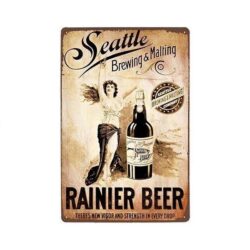 cerveza rainier placa de metal vintage